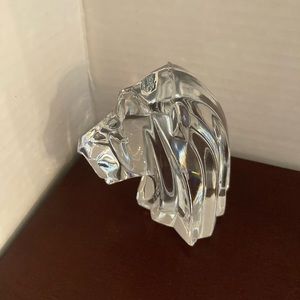 J.G. DURAND Crystal Lion Head Sculpture